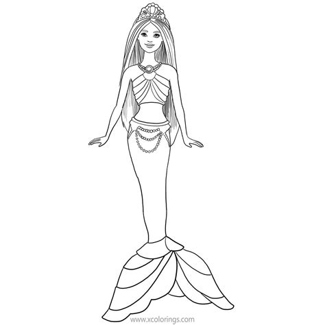 shining barbie mermaid coloring pages xcoloringscom