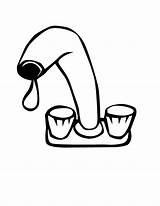 Faucet Water Cliparts Coloring Pages Printable Kids sketch template