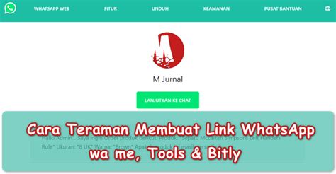 aman membuat link whatsapp wa  tools bitly  jurnal