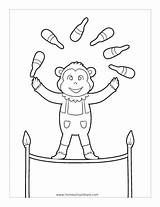 Circus Coloring Unicycle Bear sketch template