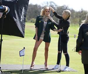 Denise Van Outen In Masters Jacket As She Tees Off For