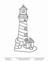 Lighthouse Coloring Pages Drawing House Printable Lighthouses Template Maine Simple Printables Glass Stained Cape Light Colouring Patterns Milliande Hatteras Craft sketch template