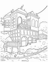 Coloring Pages House Adults Adult Cityscape Printable Colouring Street Houses Tree Corner Getcolorings Kids Craft Printables Getdrawings Choose Board Catan sketch template