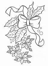 Christmas Coloring Pages Mistletoe Printable Adult Poinsettia Sheets Printables Flowers Book Disegni Colouring Print Color Colors Embroidery Flower Drawings Colorings sketch template