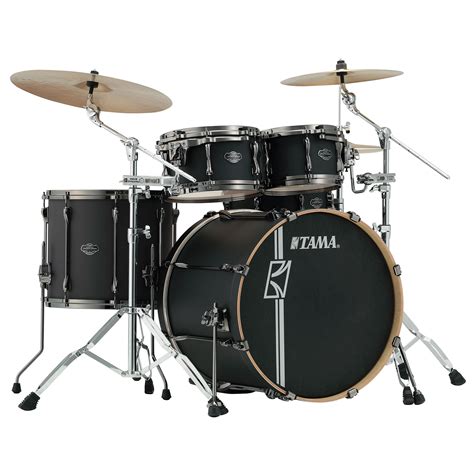 tama superstar custom  flat black  drum kit