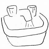 Sink Clipart Bathroom Clip Kitchen Coloring Wikiclipart Template sketch template