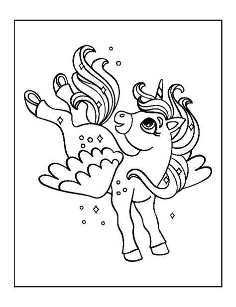 unicorn coloring book digital instant  etsy