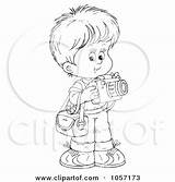 Boy Outline Coloring Taking Cute Illustration Clipart Royalty Cartoon Bannykh Alex Clip Camera Blond Man 2021 sketch template