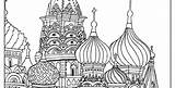 Coloriage Russie Basile Moscou Sofian Cathedrale sketch template