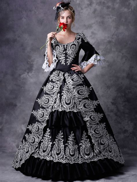 Victorian Dress Costume Women S Black Hooded Masquerade Ball Gowns