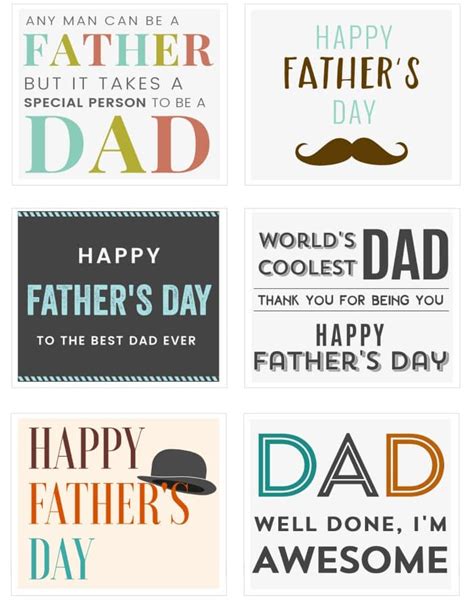 fathers day printable cards