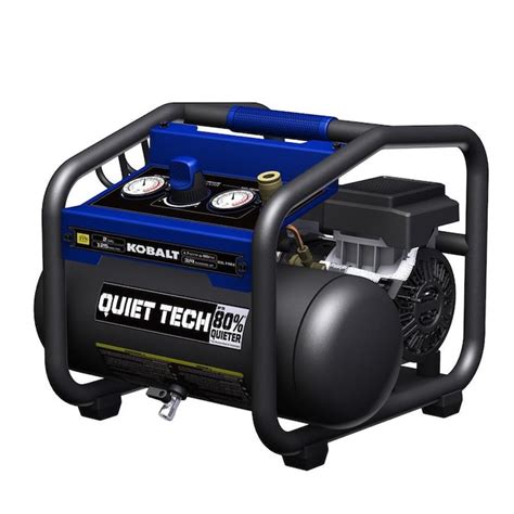 kobalt quiet tech  gallon portable electric hot dog air compressor   air compressors