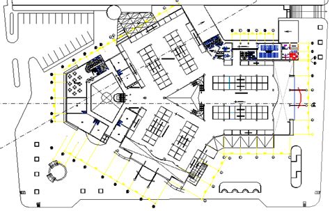 floor layout plan details  shopping mall dwg file cadbull