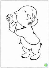 Porky Pig Coloring Pages Dinokids Cartoons Close Leghorn Library Clipart Popular sketch template