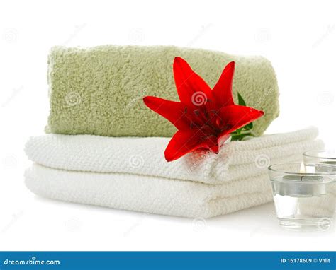 spa  red lily stock image image  healthy treatment