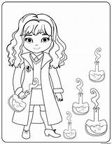 Coloriage Hermione Potions sketch template