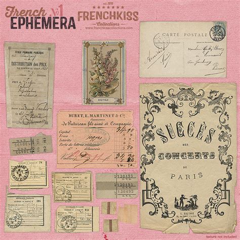 digital vintage french ephemera   french kiss collections