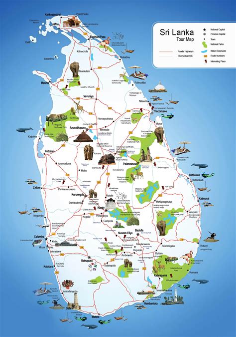 sri lanka tourist map tourist places  sri lanka map southern asia asia