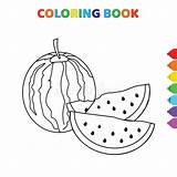Illustrazione Cartoni Cocomeri Cocomero Meloni Colorazione Frutta sketch template