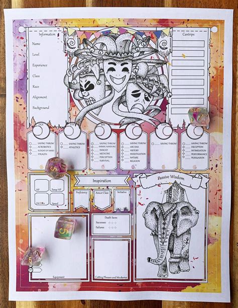 Dnd Character Sheet Bard College Of Lore Etsy