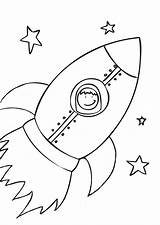 Coloring Rocket Printable Ship Space Kids Pages Color Preschool Dog Drawing sketch template