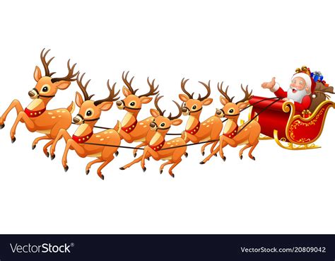 christmas santa sleigh reindeer   vectors