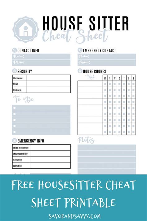 house sitter printable      home  house