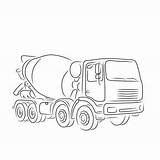 Mixer Truck Concrete Outline Vector Hand Hgv Services Drawn Draw Transport Class Isolated 123rf 1st sketch template