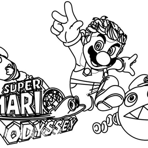 super mario odyssey coloring pages logo  printable coloring pages