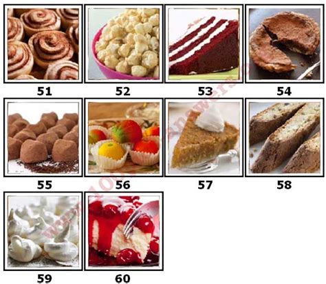 100 pics desserts level 51 60 answers 100 pics answers