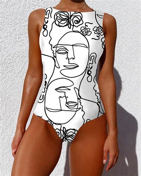 us 28 99 one piece swimsuit women plus size swimwear print sexy
