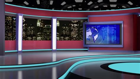 news tv studio set stock footage video  royalty