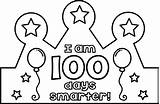 Days 100 School Clipart 100th Crown Smarter Clip Worksheets Am Printable Hat Headband Activities Kindergarten Print Crafts Project Math Library sketch template