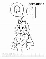 Queen Coloring Handwriting Pages Letter Alphabet Practice Worksheets Preschool Kids Bestcoloringpages Abc Number Popular sketch template