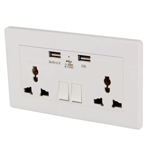 universal dual  usb electric wall power socket outlet adapter plug plate ma ebay