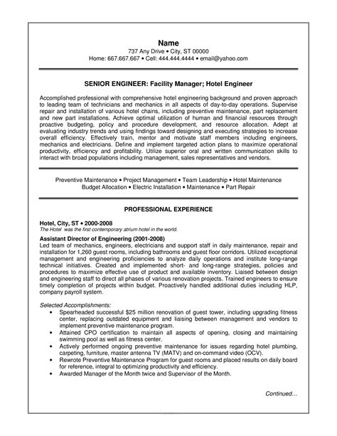 senior engineering manager resume templates  allbusinesstemplatescom