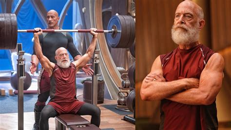 rock shares jacked red  workout photo  jk simmons