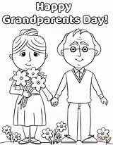 Grandparents Coloring Abuelos Grandparent Parents Preschoolers Sketch Grands sketch template
