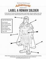 Soldier Label Romans Worksheet Worksheets Biblepathwayadventures Soldiers Bible Rome sketch template