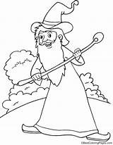 Wizard Enchanter Coloring sketch template