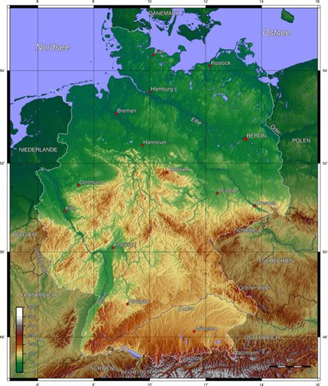 deutschland topographische karte medienwerkstatt wissen    medienwerkstatt