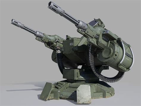turret textured  cgtrader