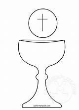 Template Communion Chalice First Templates Banner Coloring Clipart Holy Molde Printable Clip Cup Catholic Glass Church Sketch Cake Decorations Pages sketch template