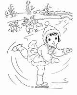 Coloring Winter Pages Ice Skating Kids Christmas Activities sketch template
