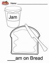 Jam Coloring Bread Letter Preschool Activities sketch template