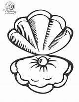 Coloring Oyster Pages Clam Colouring Shells Drawing Sea Clipart Pearl Shell Open Color Seashells Diving Cartoon Ariel Giant Printable Drawings sketch template