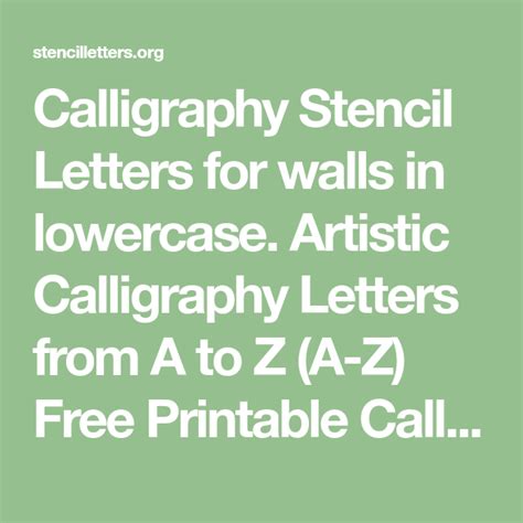 Calligraphy Stencil Letters For Walls In Lowercase Artistic