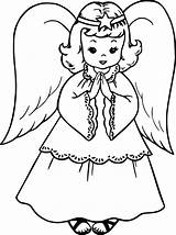Angel Christmas Coloring Drawing Getdrawings sketch template