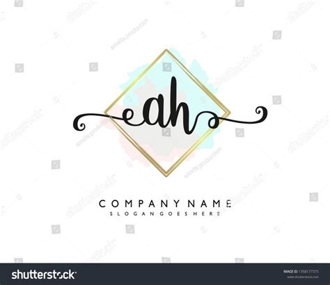 initials letter ah handwriting logo vector template ad affiliate ahletterinitials