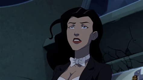 black hair blue eyes bow tie cleavage dc comics